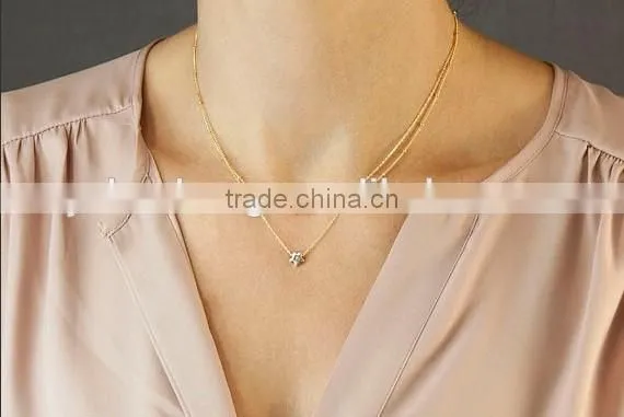 Light Weight Simple Gold Triangle Bar Pentagram Pendant Metal Infinity Women Layer in Necklace Fashion Jewelry Jewellry photo-5
