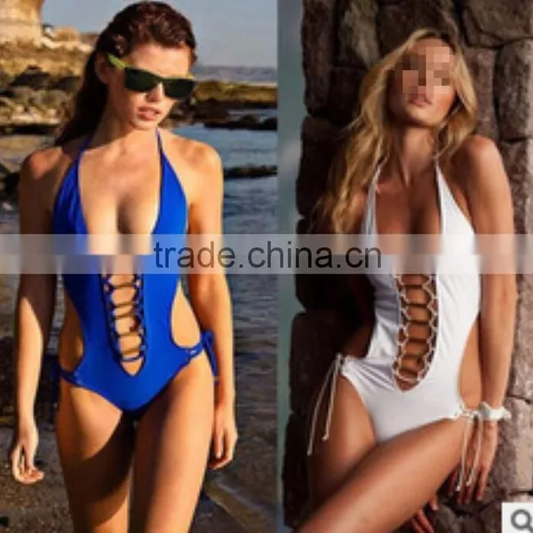 M889 Runwaylover 2016 Ladies Sexy White One Piece Bikini Swimwear photo-4