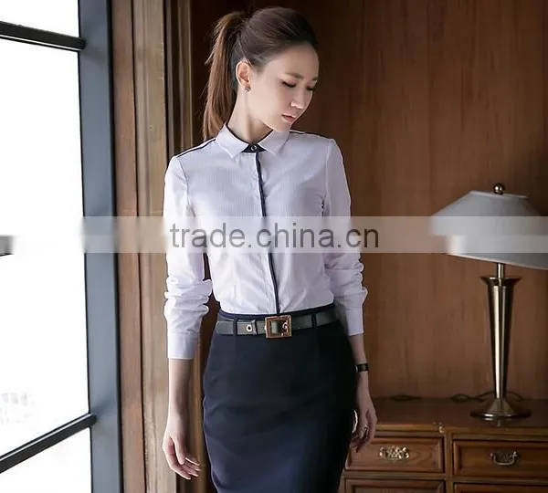 Ladies's Blouses Top Formal Woman Business Office Long Sleeve Slim Shirt photo-6
