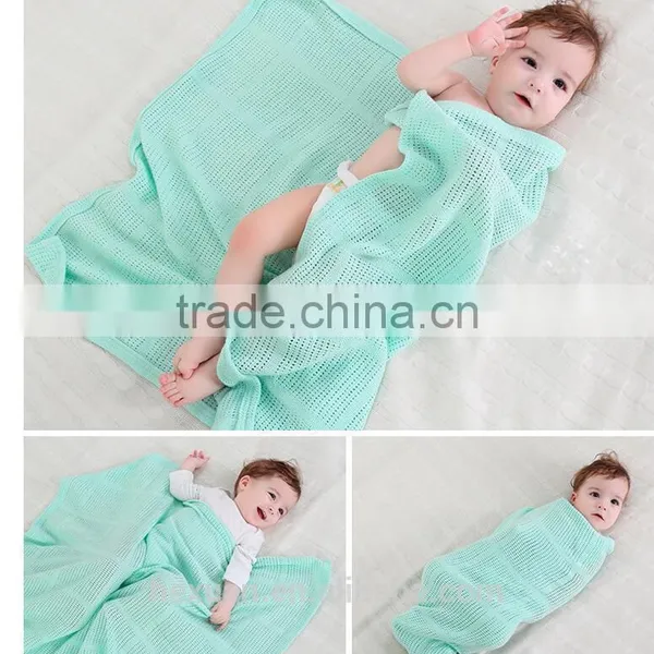10 Colors OEM or Stocked 100% Cotton Baby Blankets photo-2