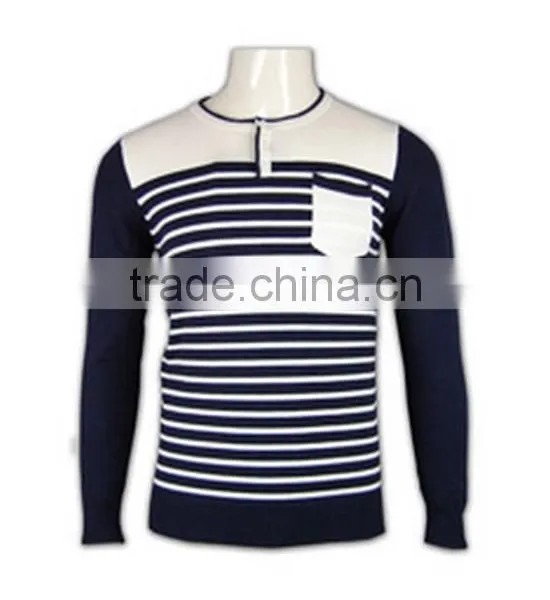ISO9001/BSCI Manufature Round Neck Striped Acrylic Cardigan Sweaters photo-4