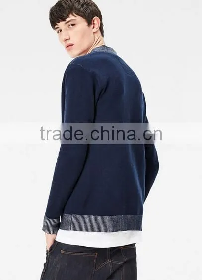 Man Basic v Neck Button up Thin Knitted Sweater Cardigan With Best Quality photo-3