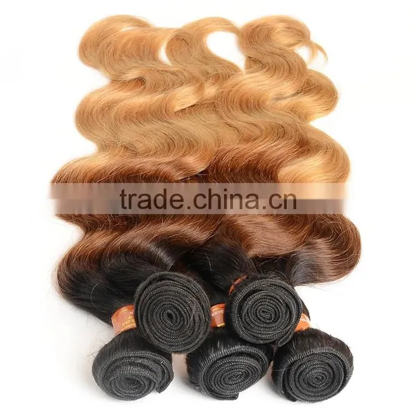 China Wholesale Price 100% Human Ombre Hair Braiding Hair,1B/4/27 3 Tone Color Ombre Hair photo-4