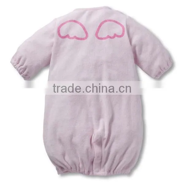 Sweet Heart Cartoon Letter Long Sleeve Flat Angle Baby Romper photo-3