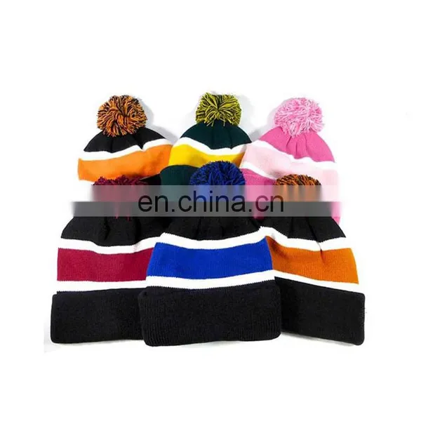 Custom Pom Pom Beanie Hat, Plain Knit Hat/cap With Custom Labels photo-2