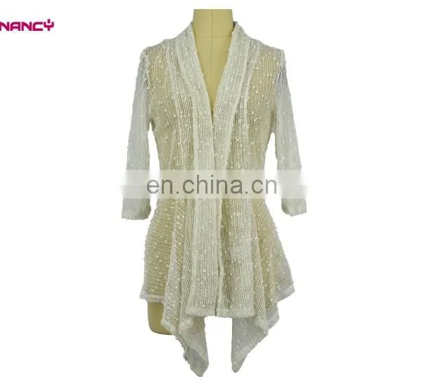 Fashionable Black and White Hit Colour Two Piece Vest Dress And Long Blouse Cardigan For Women Everyday Wear photo-6