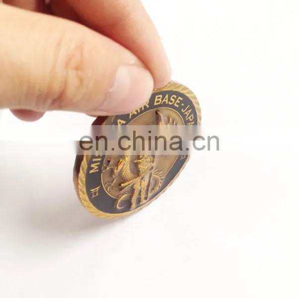 Custom Japan Knight and Dragon Antique Gold Challenge Coin Maker photo-4