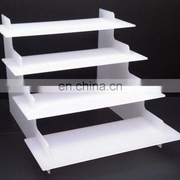 4 Step White or Clear Acrylic Display Stand