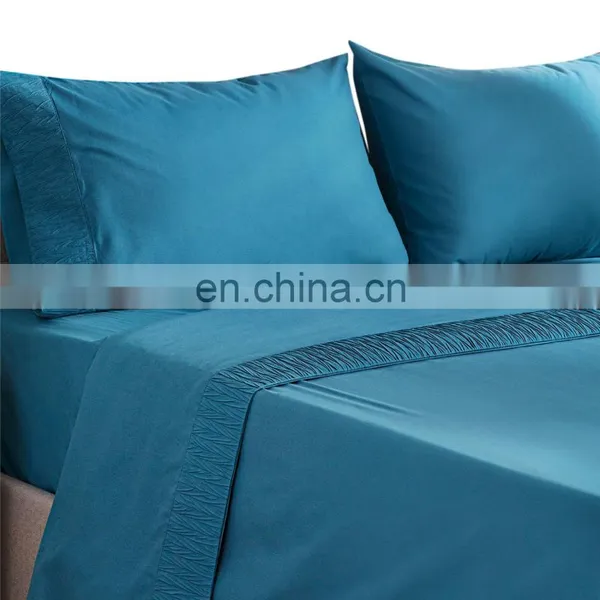 Bed Linen Homes Luxury Soft Surface Waterproof Adults Piece 100% Microfiber Solid Color Bed Sheets For Home photo-5