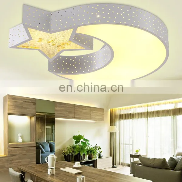 LED Ceiling Lights Bedroom Modern Minimalist Living Room Lamp Creative Children's Room Lamp Wrought Iron Lamp Moon and Stars photo-4