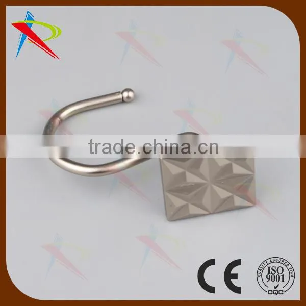 Elegant fancy square shower hooks brush nickel