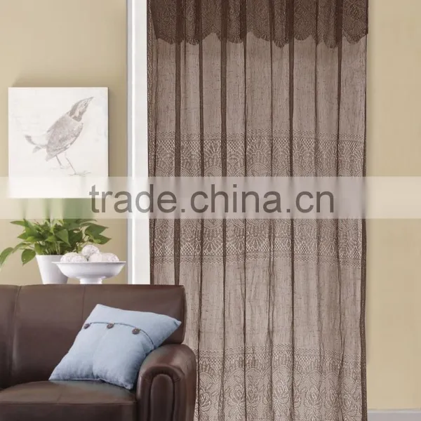 1PC 100% Polyester Flower Voile Beautiful Macrame Embroidery Curtain Quality Choice photo-3