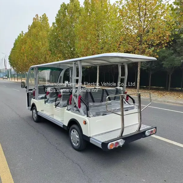 Five Row 14 Seat Electric Sightseeing Bus Airport Shuttle Bus photo-2