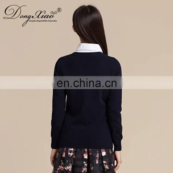 Custom Logo Women's Casual Knitted V-Neck Cashmere Cardigan Sweater With Buttons for Autumn Season With Simple Fashion Element photo-5