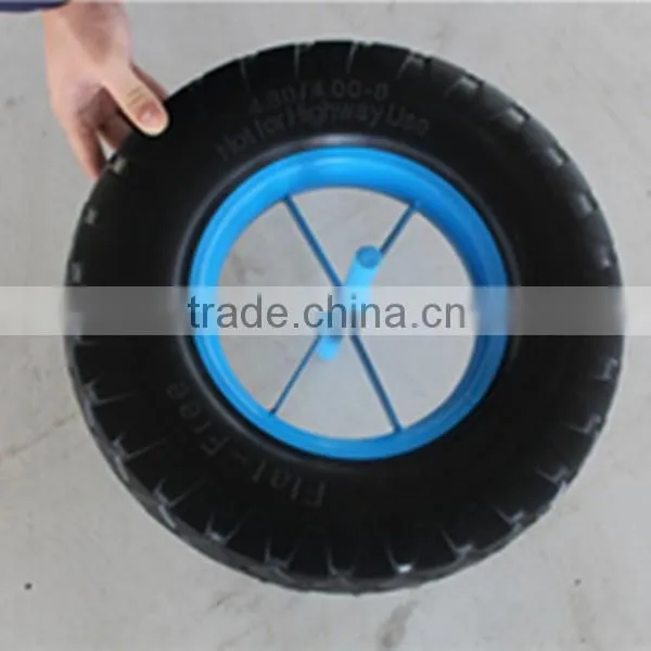 Hot Sale Small Go Cart Wheel Solid Flat Free Wheelbarrow Wheel PU Foam Wheel 4.80/4.00-8 photo-2