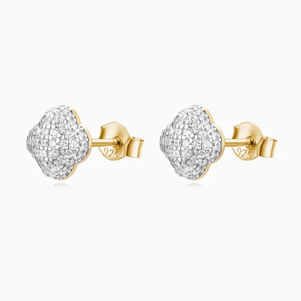 Shining Star Jewelry Micro Pave Zircon Hip Hop Men Iced Out Flower Stud Earrings