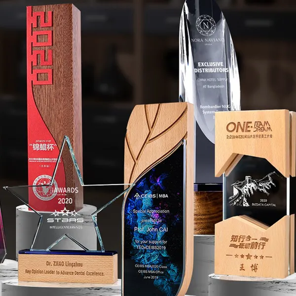 In-Stock Wholesale & Customization: Premium Wooden and Crystal Trophies—Outstanding Awards for Employee Appreciation and Service Recognition photo-4