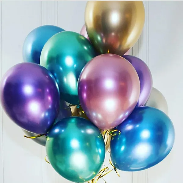 2.8g Thick Round Colorful Metallic Balloon 12 Inch Flashing Metal Balloon Pearly Metal Chrome Ball Wedding Party Decoration Balloons
