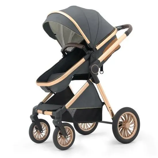 Factory One-Hand Fold 2-in-1 Aluminum Frame Baby Trolley Linen Carriage With Stylish Design