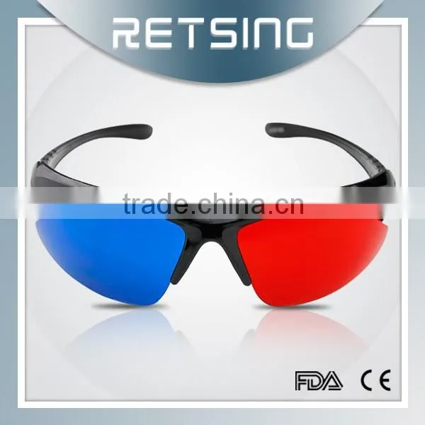 Beautiful Designer Plastic Vision Red Blue 3d Plastic Glasses for Cinema and Tv-KX30 photo-2