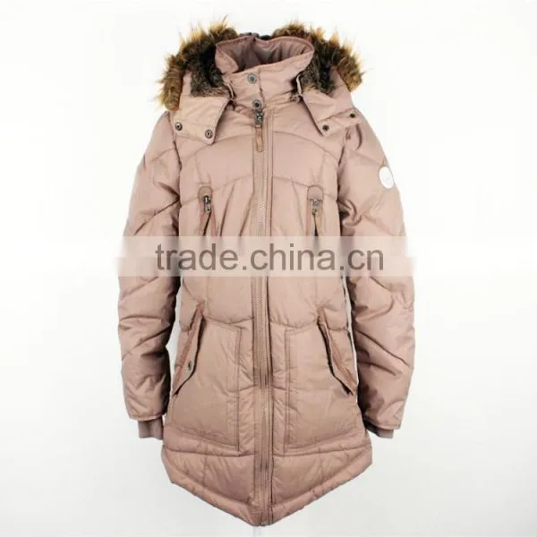 Lady's Fashion Hot Selling Stock Clothing Padded Jacket With AC Coated
