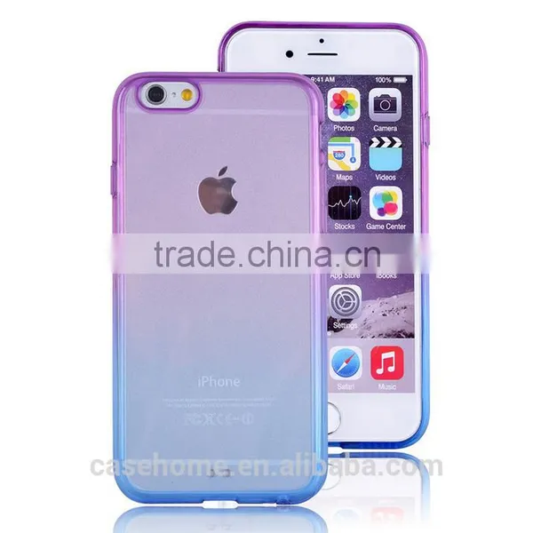 Plastic Mobile Phone Case for Samsung Galaxy s6 Gradient Colors Transparent Tpu Case Cover photo-4