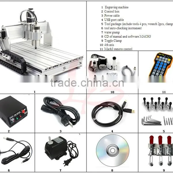 Hot Engraving Machine 4030Z-800W USB 4axis With Mach3 Wireless Handwheel Controller photo-5