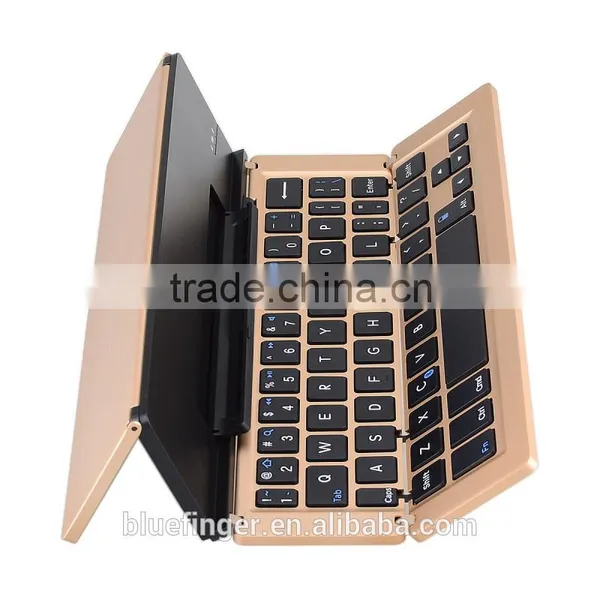 Factory Supply Aluminum Alloy ABS Tablets Foldable Bluetooth Keyboard for Tablets Support Win/IOS/Android