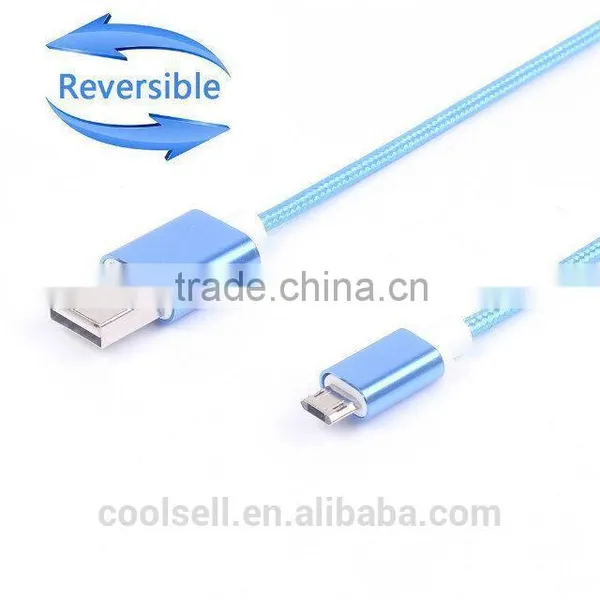 Coolsell Reversible Micro USB Cable For Samsung s6 5pin Metal Cable USB 2.0 Charger Cable photo-3