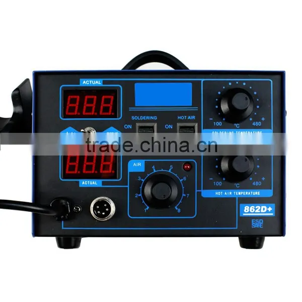 2in1 862D+ 110V SMD Rework Soldering Station + Soldering Iron Hot Air Gun 110V photo-2