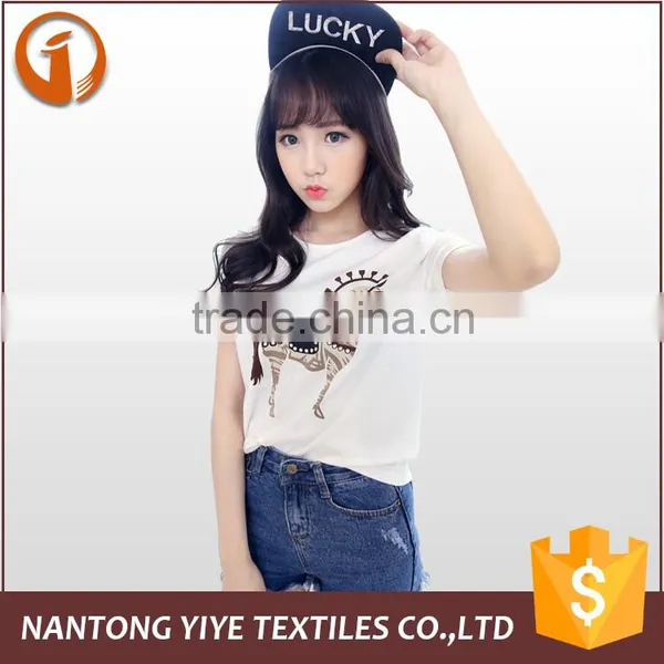 2016 Summer High Quality Plus Size Pony Pattern Women t Shirt