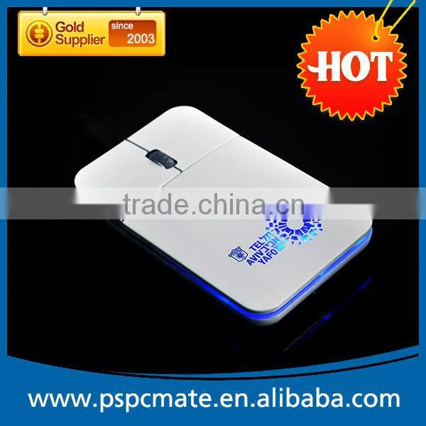 Laptop USB Wired Super Slim Thin LED Mouse With Light Up LOGO photo-6