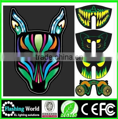 China Factory OEM High Quality China Wholesale Washable Luminous Flashing Ghost Rider Party Mask photo-4