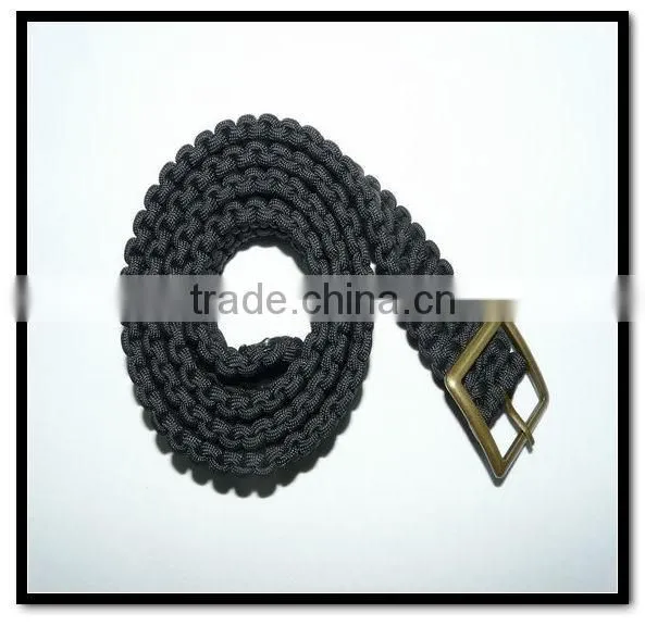 35mm Wide Black Braided Nylon Belt With Square Buckle photo-2