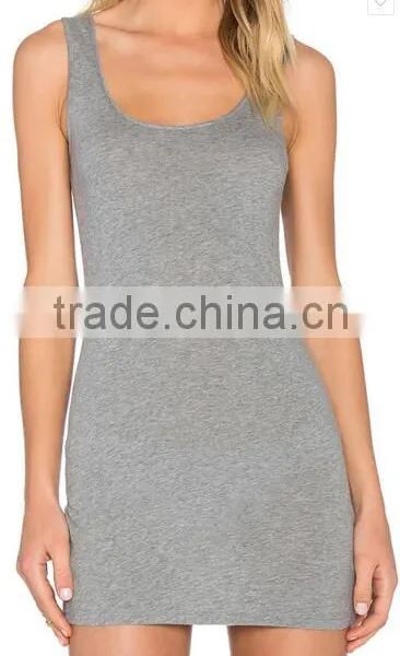 Hot Selling Ladies Gray Sleeveless Tank Mini Dresses Design photo-5