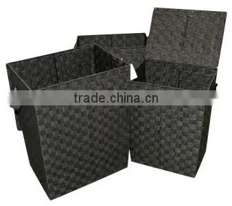 Unique Plastic Woven Storage Tote, Set of 2 photo-4