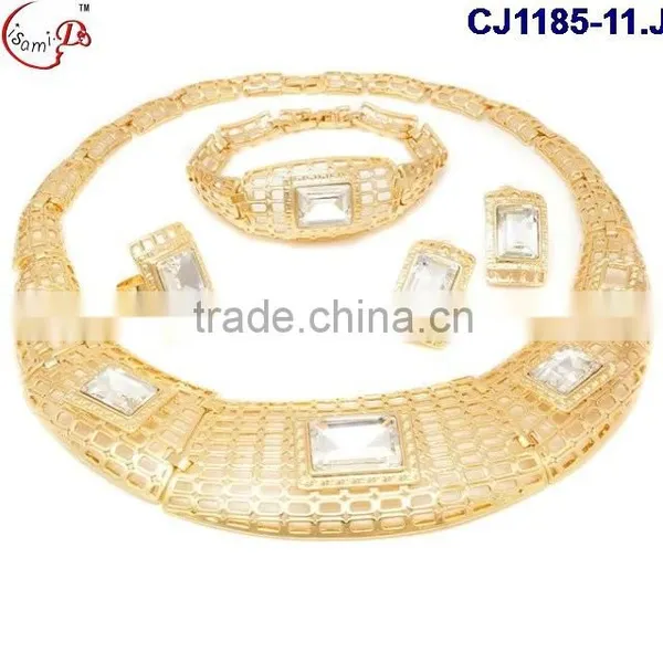 CJ1185-2 Hot Sell Fashion Good Quality 18k Dubai Gold Jewelry Set for Party photo-5