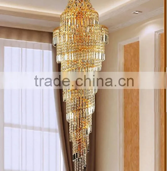 Cylinder Shape Crystal Chandelier , Long Chandeliers for Hotel Lobby photo-3