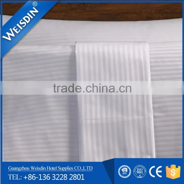 Wholesale Hotel 1cm Sateen Stripe White Cotton Pillow Cases Pillow Cover photo-6