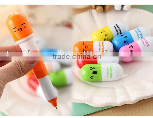 Cheap Wholesale Plastic Pen Pill Shaped Pen for Hospital Business Gifts