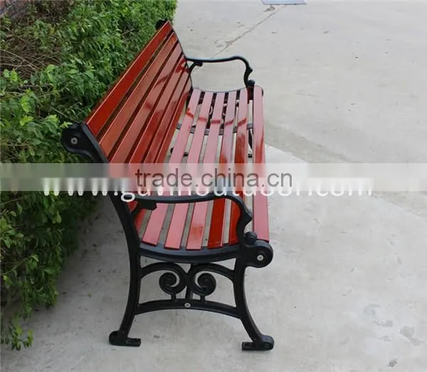 Cast Iron and Wood Garden Bench Outdoor photo-4