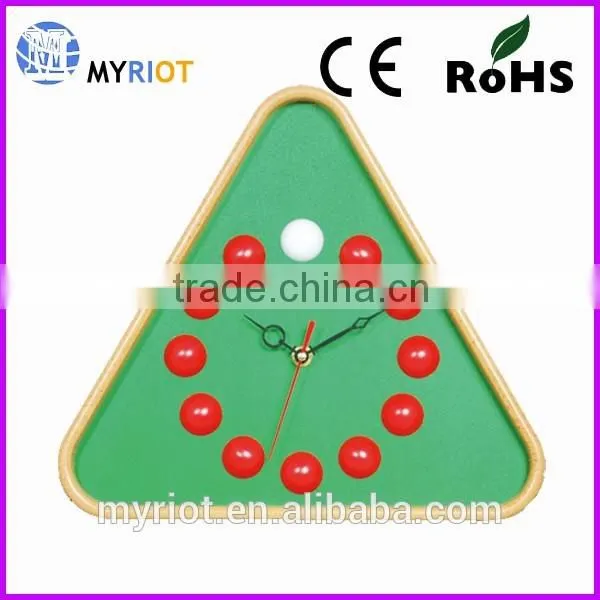 Plastic Trigon Snooker Advertisement Gift Wall Billiard Clock