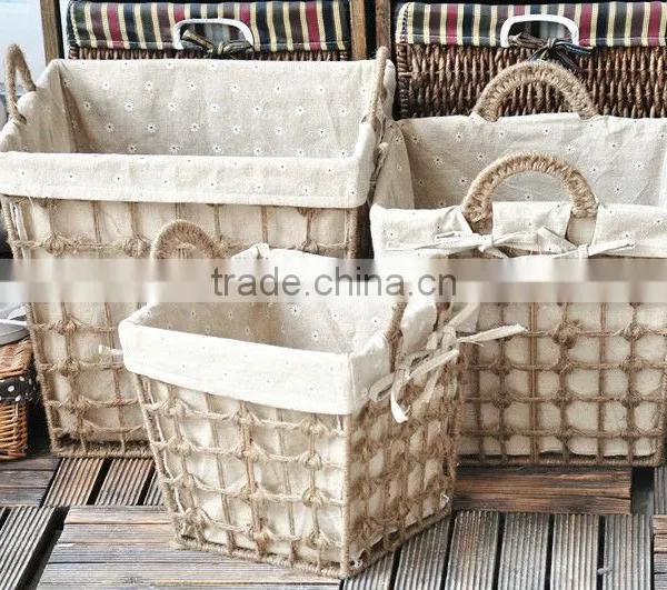 8 Hand Woven - Pastoral Style - Straw - Dirty Laundry Basket - Storage Basket - Storage Basket Basket photo-2