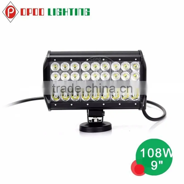 Quad Row Led Light Bar 108w 9inch Led off Road Quad Row Work Light