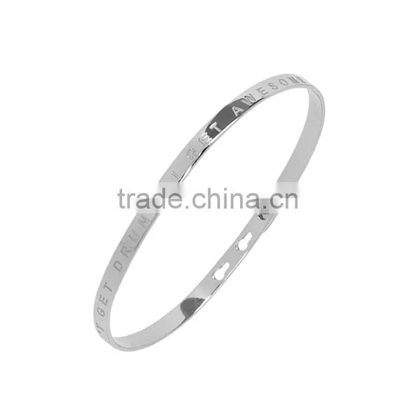 Memories Bangles With Customize Design Word 'I DON'T GET DRUNK - I GET AWESOME' With 4mm/7mm Width