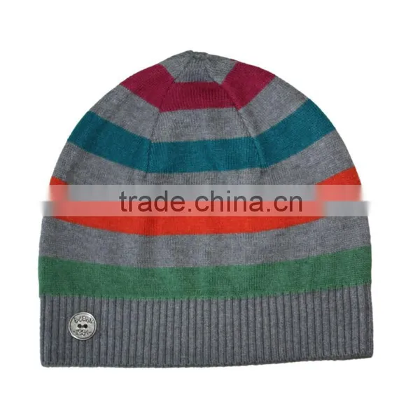 Colorful Stripe Knit Cotton Hat Beanie for Boys