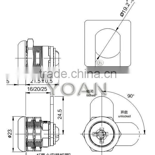 Security Lock of Cam Lock 10mm for Cupboard Lock photo-2