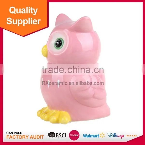 Hot Selling Creative Ceramic Animal Owl Piggy Bank as Children Gift photo-3