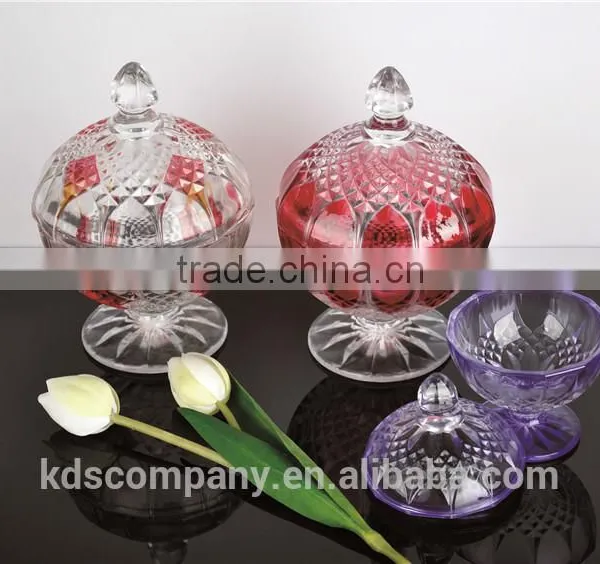 Glass Candy Jar Crystal Glass Jar With Glass Lid