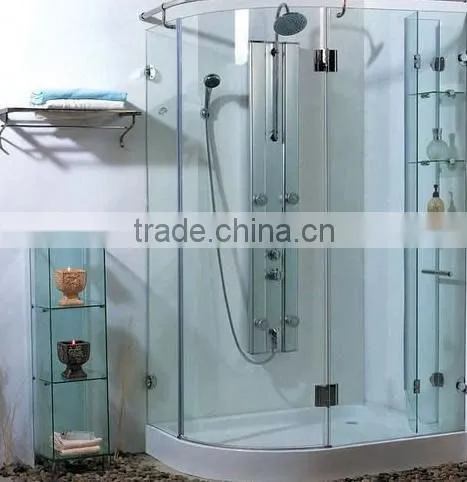 YUJING 8mm Toughened Glass Rate Bathroom Partition Glass photo-2